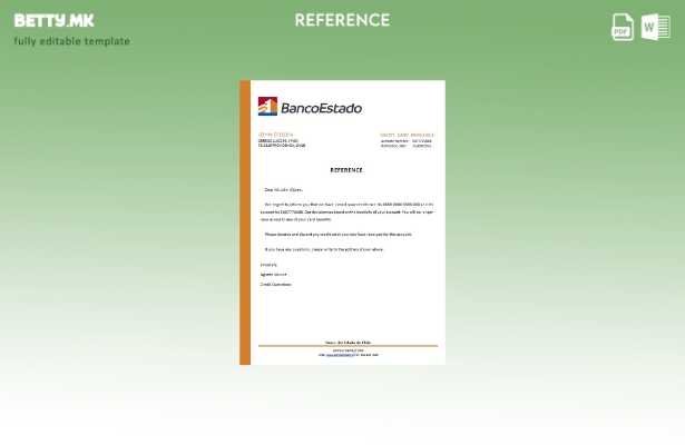 Референтен шаблон за затворање во модерен стил Чиле Банко дел Естадо